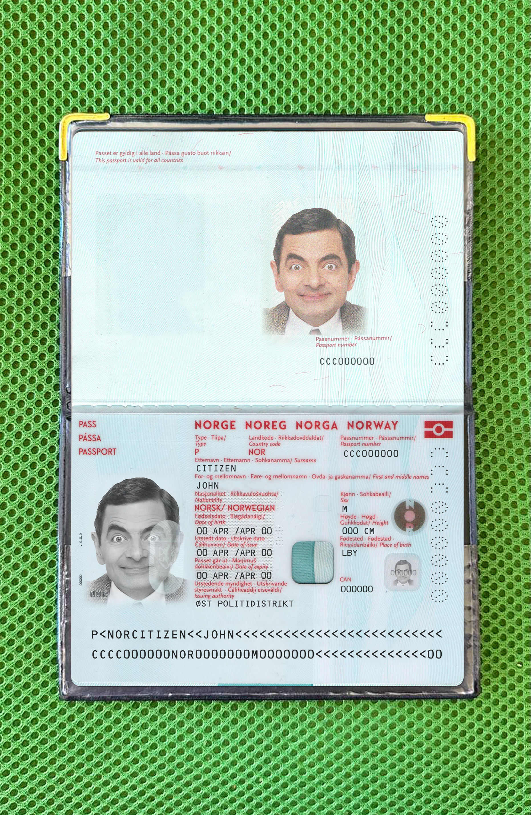 Norway passport new 2021 present photolook PSD template